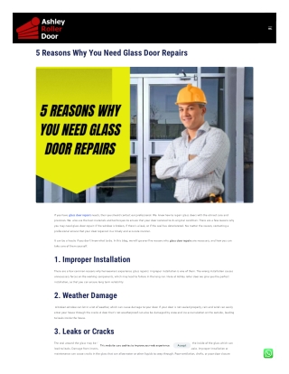 5 Reasons Why You Need Glass Door Repairs