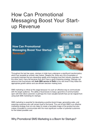 How Can Promotional Messaging Boost Your Start-up Revenue