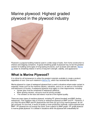 Marine ply | Gurjone