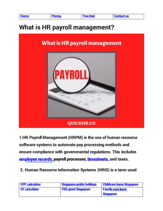 What is HR payroll management