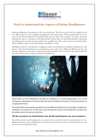 Leading headhunter recruitment firms