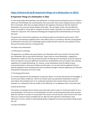 8 Important Things of a Dishwasher in 2021