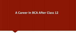 A Career In BCA After Class 12