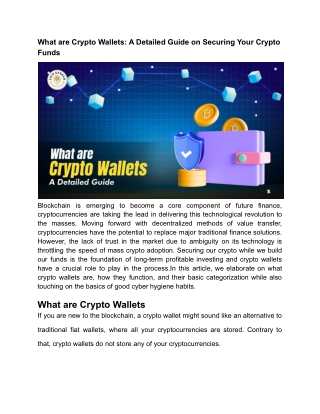 What are Crypto Wallets A Detailed Guide on Securing Your Crypto Funds