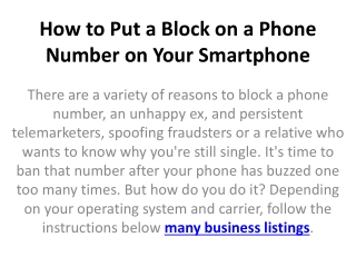How to Put a Block on a Phone Number on Your Smartphone