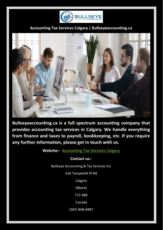 Accounting Tax Services Calgary | Bullseyeaccounting.ca