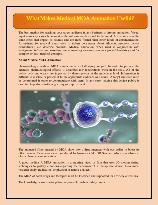 What Makes Medical MOA Animation Useful