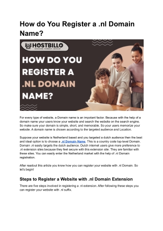 How do You Register a .nl Domain Name_