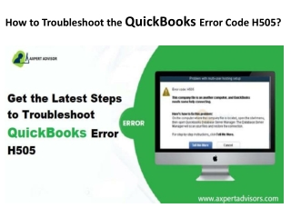 How to Troubleshoot the QuickBooks Error Code H505?