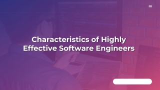 Characteristics of Highly Effective Software Engineers