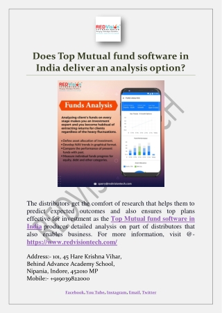 Does Top Mutual fund software in India deliver an analysis option