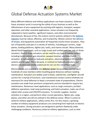 Defense Actuators | Defense Actuators Market