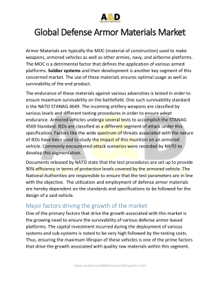 Armor material market | Armor material