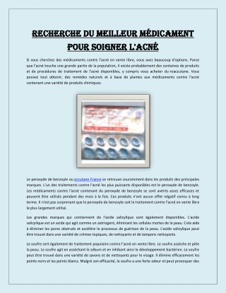 Recherche du meilleur médicament pour soigner l