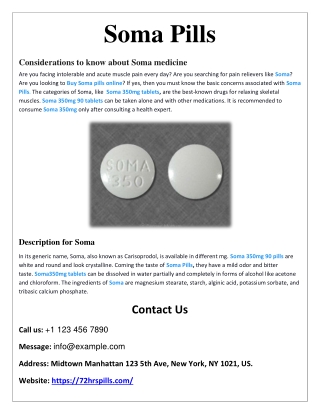 Are you searching for pain relievers like Soma Pills?