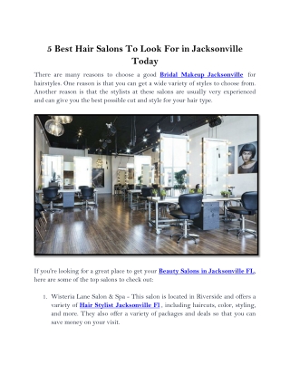 5 Best Hair Salons To Look For in Jacksonville Today