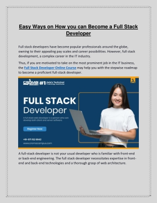 Easy Ways on How you can Become a Full Stack Developer