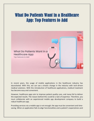 What Do Patients Want in a Healthcare App Top Features to Add