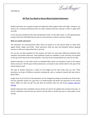 All That You Need to Know About Eyelash Extensions