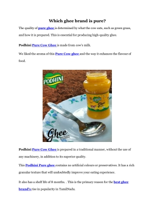 which ghee brand is pure