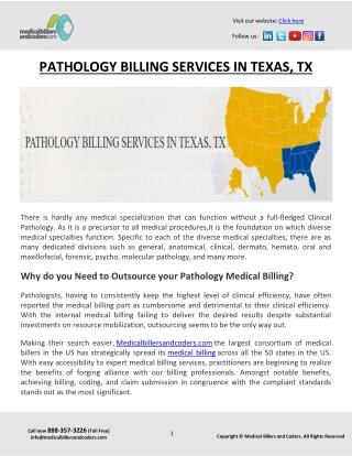 PATHOLOGY BILLING SERVICES IN TEXAS, TX