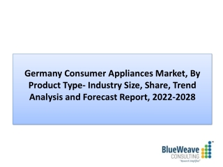 Germany Consumer Appliances Market Report 2022-2028