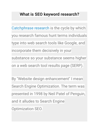 What is SEO keyword research