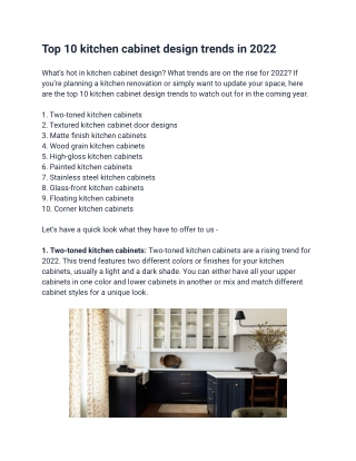 10 kitchen trends in - 2022