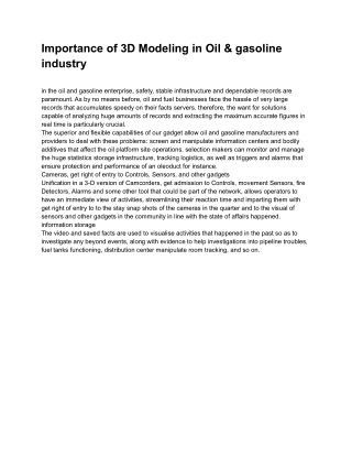 Importance of 3D Modeling in Oil & gasoline industry