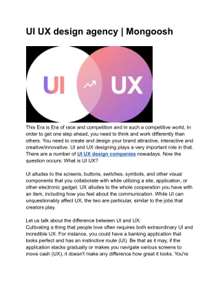 UI UX design agency _ Mongoosh