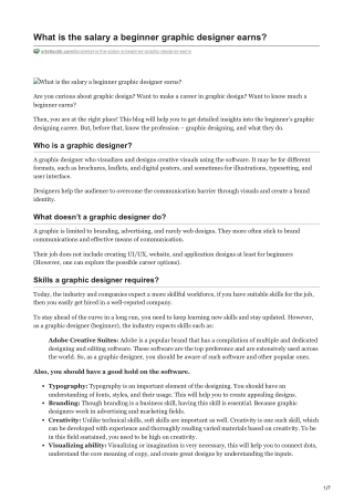 What is the salary a beginner graphic designer earns