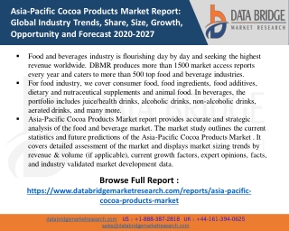 Asia-Pacific Cocoa Products Market to Reach USD  5,554.75 million by 2027.- With