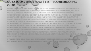 An easy method to quickly resolve QuickBooks Error H303