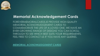 Memorial Acknowledgement Cards  Forevermemorialcards.ie