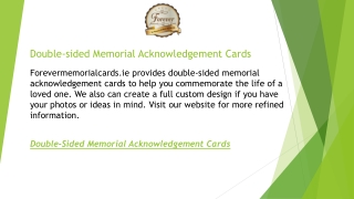 Double-sided Memorial Acknowledgement Cards  Forevermemorialcards.ie