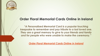 Order Floral Memorial Cards Online In Ireland  Forevermemorialcards.ie