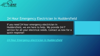 24 Hour Emergency Electrician In Huddersfield  247sparky.co.uk