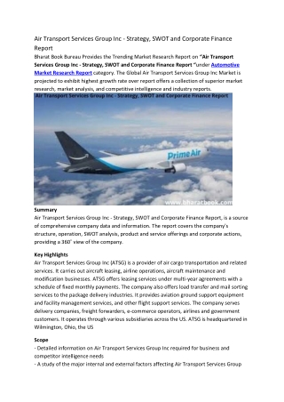 Air Transport Services Group Inc - Strategy, SWOT and Corporate Finance Report