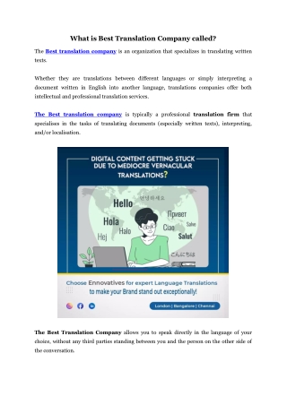What is Best Translation Company called