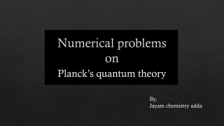 Numerical problems of Planck's quantum theory
