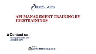 API MANAGEMENT Training by IDESTRAINING