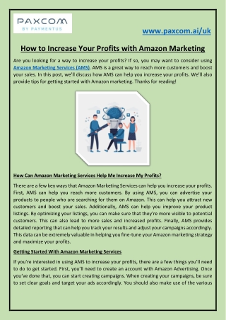 How to Increase Your Profits with Amazon Marketing