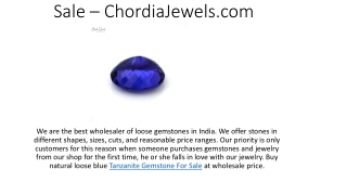 Tanzanite Gemstone for Sale – ChordiaJewels