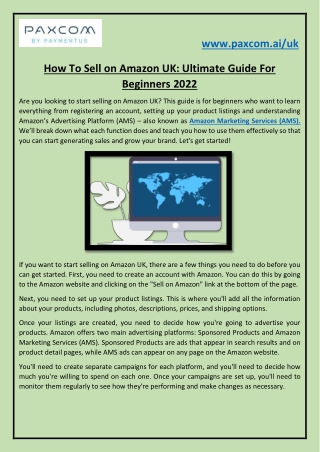 How To Sell On Amazon UK: Ultimate Guide For Beginners 2022