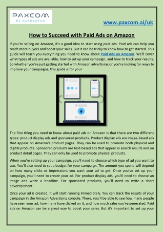 How to Succeed with Paid Ads on Amazon