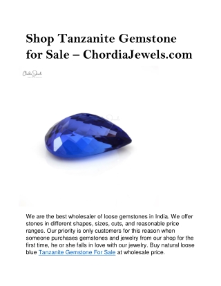 Tanzanite Gemstone for Sale
