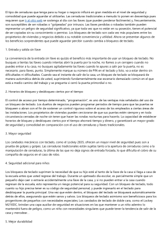 Cierres de teclado para puertas: qué son y cuándo emplearlas