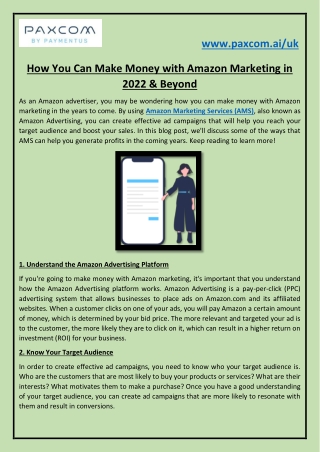How You Can Make Money With Amazon Marketing in 2022 & Beyond