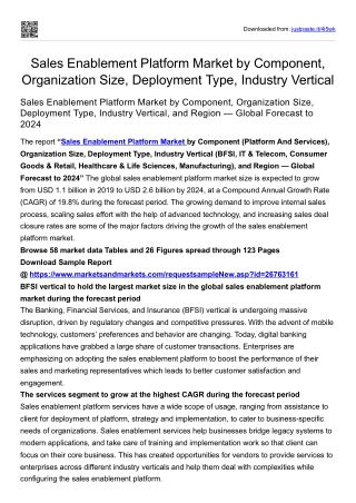 Sales Enablement Platform Market by Component, Organization Size, Deployment