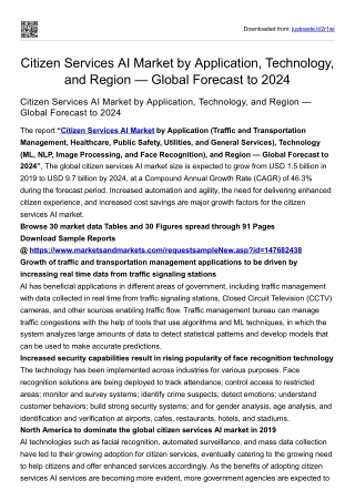 Citizen Services AI Market by Application, Technology, and Region — Global
